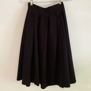 H&M Black A-line Vintage Pleated Black Skirt
